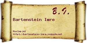 Bartenstein Imre névjegykártya