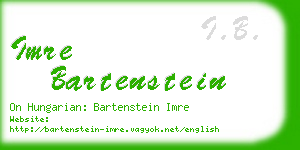 imre bartenstein business card